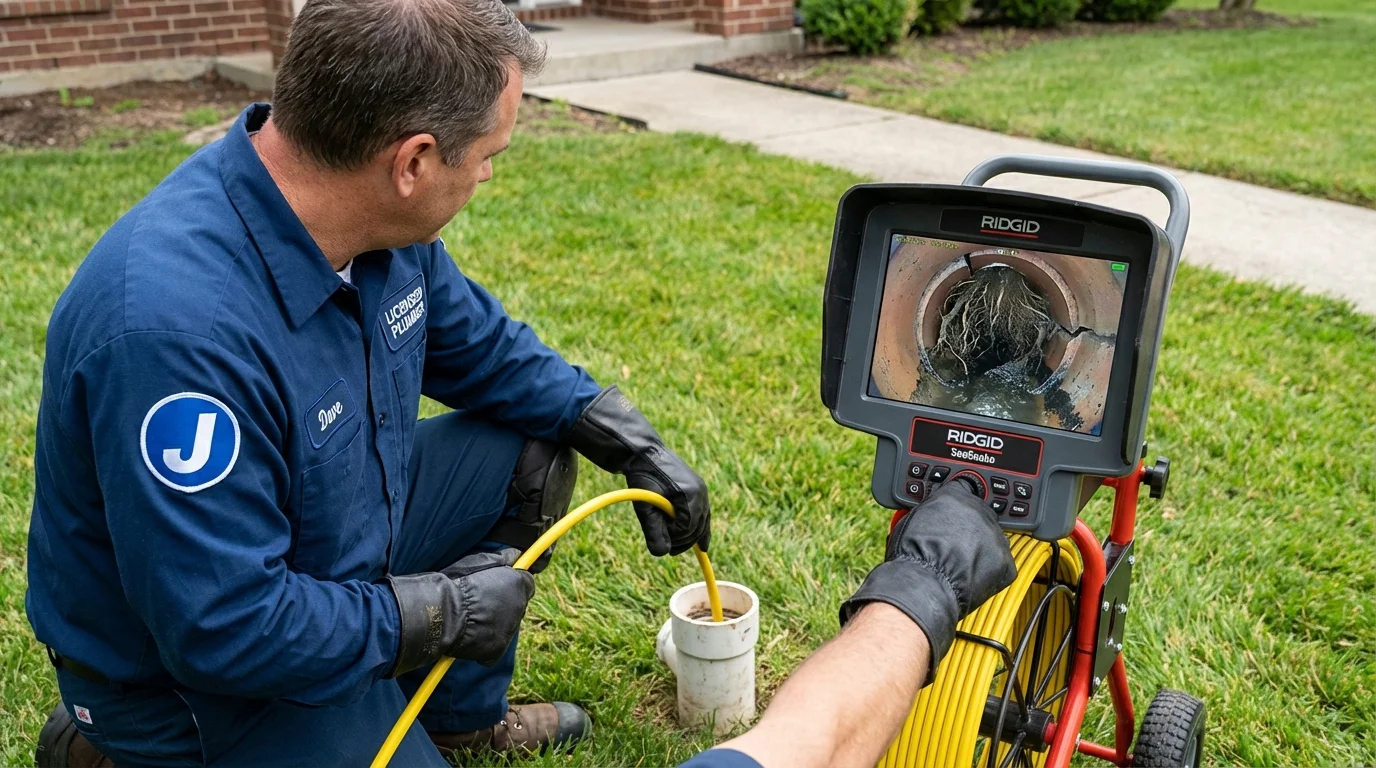 Sewer camera inspection being performed by Johns Plumbing LLC in Elmwood Park
